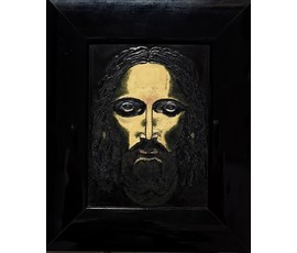 Герасимов А.В. Перегородчатая эмаль по мотивам работы А. Исачёва "Учитель", 2009-2010г.г. Размер с рамой 19х23 см. № 3637