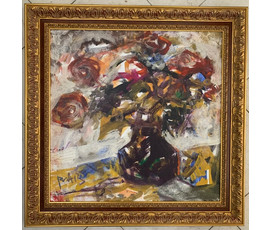Акулов В.И. "Букет для любимой", 2013г. Холст, масло. Размер 74,5х74,5 см.№1417