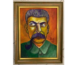 Фото: Акулов В.И. "Сталин", 2019 год. Размер 36,7х46,7 см.Картон, акрил. - Артикул №1641