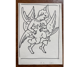 Вашкевич Р.В "План побега", 2001г. Бумага, фломастер. Размер 21х29,5 см. № 3899