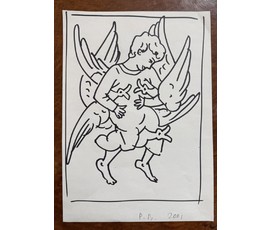 Фото: Вашкевич Р.В "План побега", 2001г. Бумага, фломастер. Размер 21х29,5 см. № 3899 - Артикул №3899