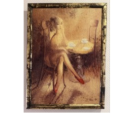 Суша А.С "У кафэ",2002г. Холст, масло. Размер 70х50 см. № 3952