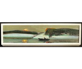 Щемелёв Л.Д "В лодке", 1967г. Размер с рамой 16х60 см. № 2858