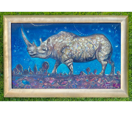 Мартынчук В.М "Носорог", 2006г. Холст, масло.Размер 100х60 см. № 2894