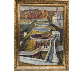 Фото: Тихонович Г.Е "Охрана природы-охрана Родины", 1973г. Картон, масло. Размер с рамой 96,5х76,5 см. № 3715 - Артикул №3715