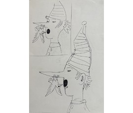 Вашкевич Р.П "Скворечник", 2006г. Бумага, чернила. Размер 29х19,5 см. № 3905