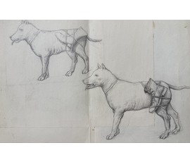 Фото: Вашкевич Р.П "Состязание в беге", 1997г. Бумага, карандаш. Размер 37х24 см. № 3901 - Артикул №3901