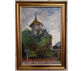 Савицкий В.Н "Памятные места", 1974г. Картон, масло. Размер 50х35 см. № 2702
