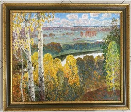 Ландарский Р.Е "Мой родный кут",2019г. Холст, масло. Размер с рамой 83х70см. № 2615