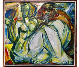 Фото: Рубцов В.М. Каталожная работа "Афродита и пан", 2006г. Холст, масло. Размер 92х101,5 см. № 3765 - Артикул №3765