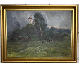 Цудик Н.М "Пейзаж", картон, масло. Размер 35х49 см. № 3840