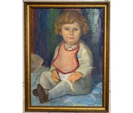 Волков А.В "Девочка", 1959г. Картон, масло. Размер 38х50,5 см. № 2930