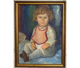 Волков А.В "Девочка", 1959г. Картон, масло. Размер 38х50,5 см. № 2930