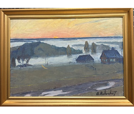Козловский А.С "Рассвет". Картон, масло. Размер с рамой 41,5х57 см. № 4084