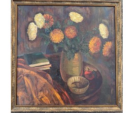Чепик М.Ф "Осенний букет", 1982г. Холст, масло. Размер с рамой 71.5х72 см. № 3678