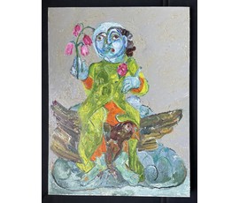 Ржеусский А.(Ржеутский А) "Путешествие на птице", холст, масло. Размер 80х60 см. № 3694