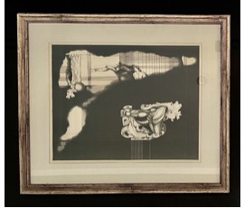 Скрипниченко Г.С. Художник-сюрреалист, "белорусский Дали", литография. 1970г. Размер с рамой и паспарту 60х70 см. № 3695