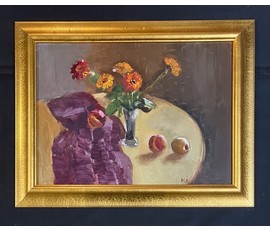 Исаёнок М.И "Кветкі", 1978г. Картон, масло. Размер с рамой 55х71,5 см. № 3236