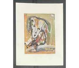 Акулов В.И "Провинился", 2003г. Смешанная техника. Размер 41,5 х32 см. № 3508