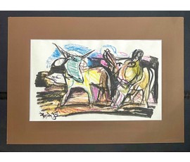 Акулов В.И "Противостояние", 1995г. Смешанная техника. Размер 70х50 см. № 3510