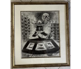 Кищенко А.М "Портрет", 1995г. Бумага, уголь.Размер 52х59 см. № 3158