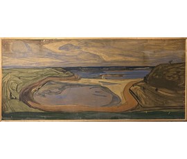 Цвирко В.К. Народный художник. "Ритмы",1973г. ДВП, темпера. Вероятно, Полесье/Припять. Размер 279х126 см. № 3847