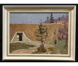 Фото: Данциг М.В "Дорога", 1960г. Картон, масло. Размер с рамой 65х85 см. № 3871 - Артикул №3871