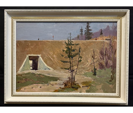 Фото: Данциг М.В "Дорога", 1960г. Картон, масло. Размер с рамой 65х85 см. № 3871 - Артикул №3871