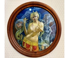 Исачёв А.А. Каталожная работа "Иштар-Луна", 1983-1987г.г. Диаметр с родной рамой 56,5 см. № 3914