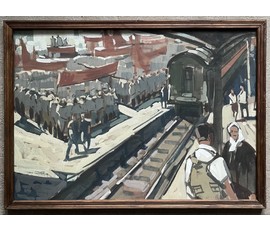 Картина. Кубарев В.Г. Смешанная техника письма. 1964 г. Размер 79х82 см. с рамой и паспарту. №710