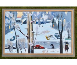 Фото: Щемелёв Л.Д "Завулак Якуба Коласа", 2001 г. Холст, масло. Размер с родной рамой 153х103 см. № 4057 - Артикул №4057