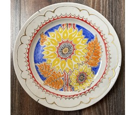 Порожняк Т.Н. Тарелка "Подсолнухи" МФФЗ, живопись, диаметр 30,5 см. № 3271