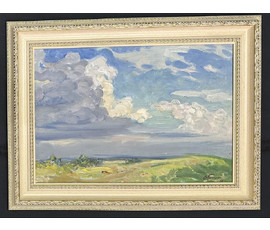 Громыко В.А "Облака", 1983г. Картон, масло. Размер 49х35 см. № 3452