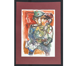 Акулов В.И. Из серии "Война" № 7. Смешанная техника,2011г. Размер с паспарту 70х50 см. № 3543