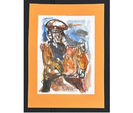 Акулов В.И. Из серии "Война " № 8. Смешанная техника, 2011г. Размер с паспарту 70х50 см.№ 3544