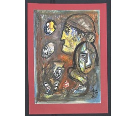 Акулов В.И . Из серии "Образы" "Воспоминания". Смешанная техника, 2009г. Размер с паспарту 70х50 см. № 3546