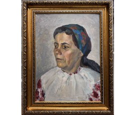 Свентоховский П.В "Жаночы партрэт", 1974г. Холст, масло. Размер с рамой 52х65см. № 3764