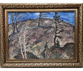 Дударенко Л.А. "Ветреный день", 1979г. Картон, масло. Размер с рамой 86,5х67 см. № 3730