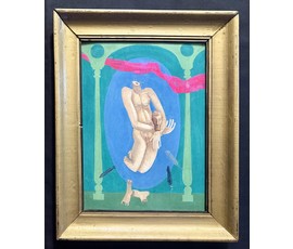 Скрипниченко Г.С. Каталожная работа "Экалогія", 1970г. Картон, масло. Размер с рамой 46х58 см. № 3920