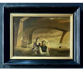 Скрипниченко Г.С. Каталожная работа "Пачатак", 1971г. ДВП, масло. Размер с рамой 58х44,5 см. № 3922