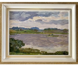 Данциг М.В "Холодный ветер", 1985 г. Картон, масло. Размер с рамой 82х65 см. № 4059