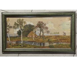 Берингер В.Я "Пейзаж", акварель. Размер 42х23 см. № 3258