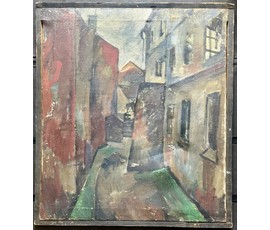 Аксельрод М.М. ? "Старый Минск. Немига?Синагога?",1960-е года. Минская школа. Холст, масло. Размер 70х80 см. № 4003