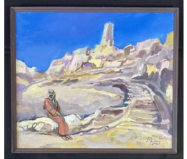 Фото: Поплавский Г.Г. Каталожная работа "У подножия тысячелетий", 2013г. Холст, акрил. Размер 63х73 см. № 3652 - Артикул №3652