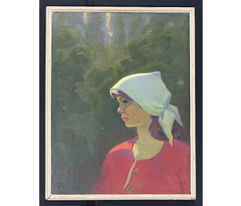 Назаренко Н.П "Маричка", 1966г. Картон, масло. Размер 70х55см. № 2907