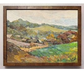 Зайцев Е.А. Каталожная работа "Минщина", 1991г. Холст, масло. Размер с родной рамой 65,5х86 см. № 3790