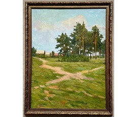 Кравцов В.П "Тропинки", 1961г. Картон, масло. Размер 67х50 см.№ 2516