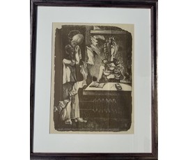 Фото: Скрипниченко Г.С. Художник-сюрреалист, "белорусский Дали". Литография. Размер с рамой и паспарту 51х62 см. № 3659 - Артикул №3659