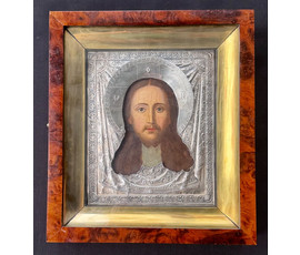 Спас Нерукотворный. Россия ,1870 г. (84) Размер 22х27 см. Размер с киотом 33,5х38 см. № 4096