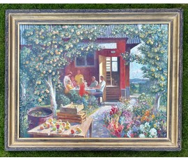 Меренков М.А "Яблочный Спас", 2005 г. Холст, масло. Размер с родной рамой 128х103,5 см. № 4095